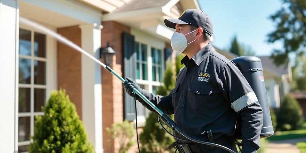 PCO Pest Control technician inspecting a home in Canada